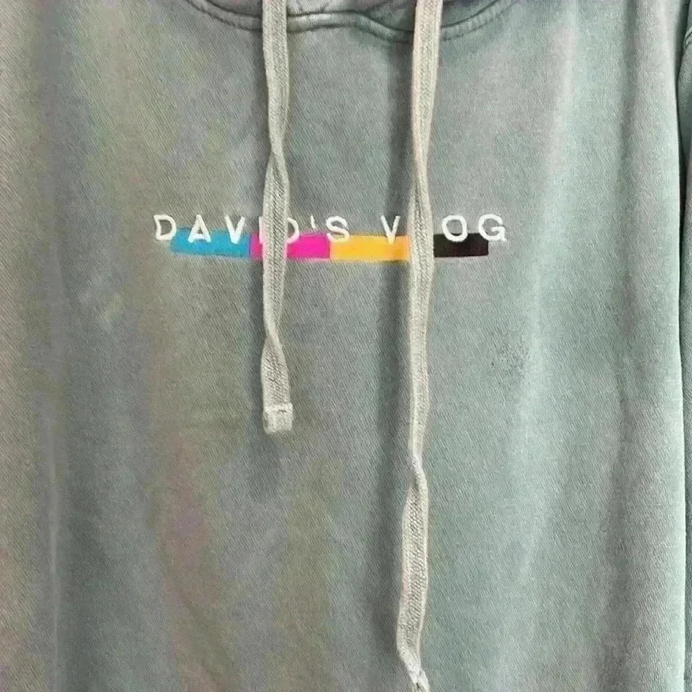 David Dobrik Vlog Squad Beverly Collection Mint Turquoise Green Hoodie Sz medium - Picture 3 of 5